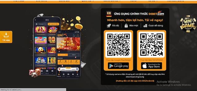 Mã QR tải nhà cái Debet trên iOS và Android