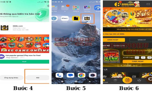 Mở game 888b và bắt đầu chơi