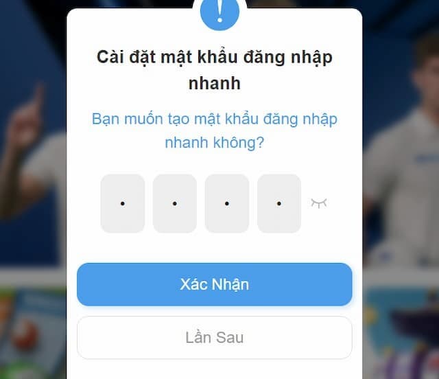 Cài mật khẩu nhanh